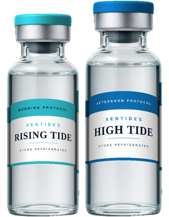 Two XenTides vials — Rising Tide and High Tide